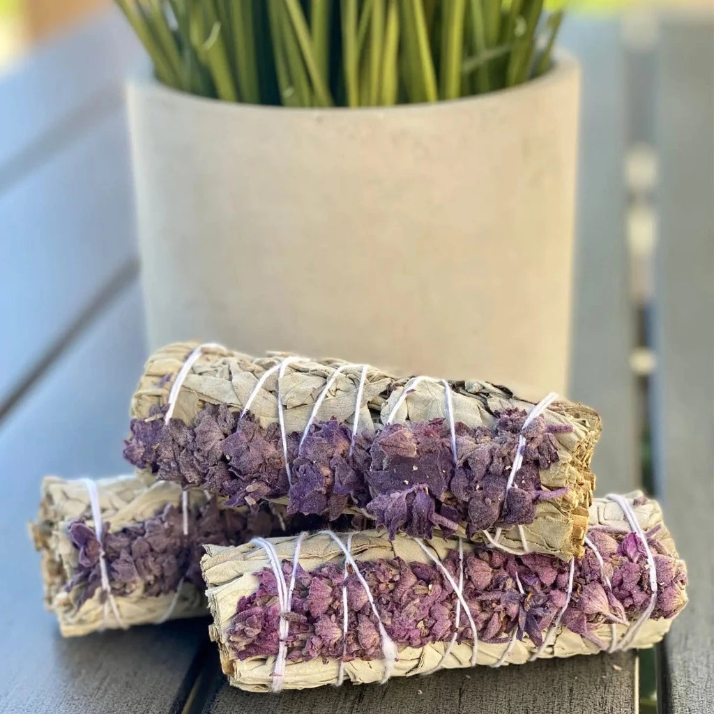 sage and lavender plants Lavender & White Sage Smudge Stick