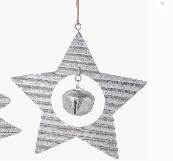 Rustic Metal Shape Ornament with Jingle Bell