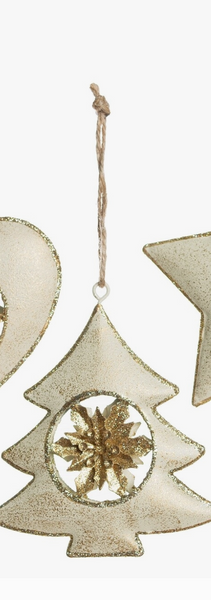 Sparkling Gold Holiday Shape Ornament