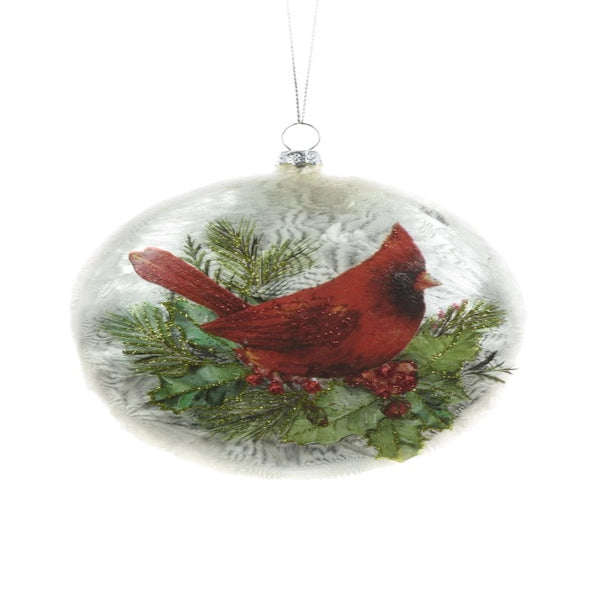 Cardinal Flat Disk Ornament