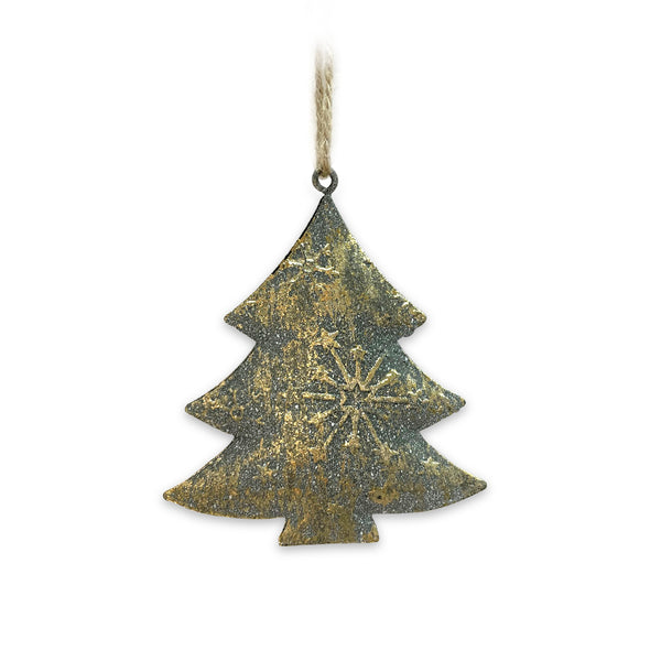 Rustic Metal Petina Shape Ornament