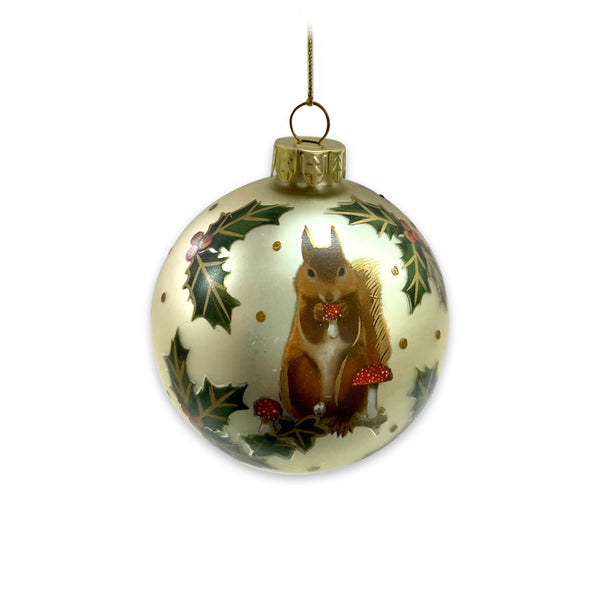 Matte Gold Squirrel Ornament