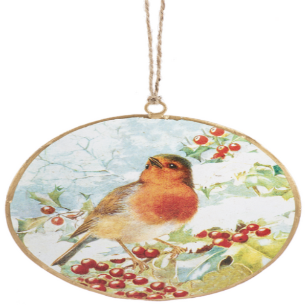 Winter Bird Disk Ornament