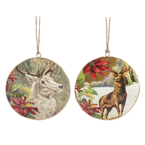Winter Stag Disk Ornament