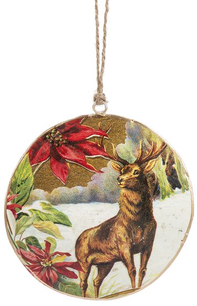 Winter Stag Disk Ornament