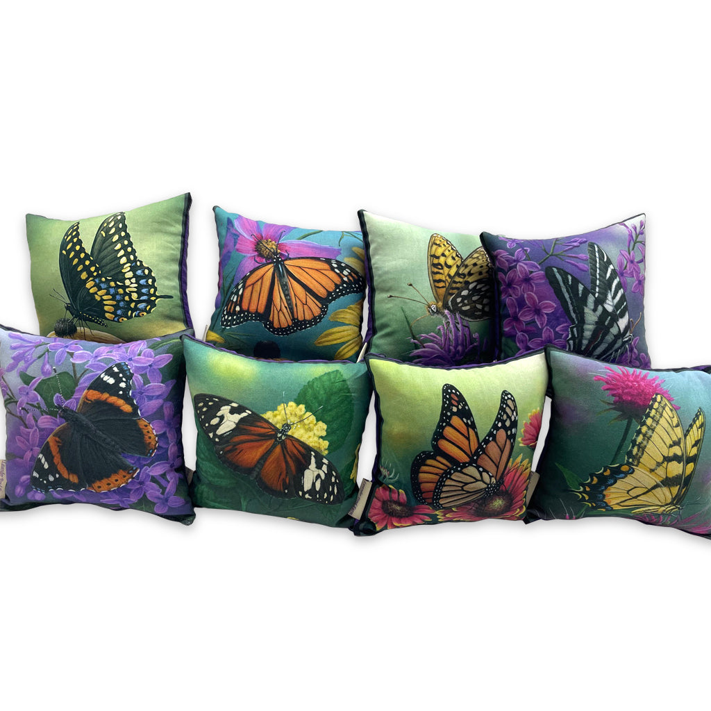 Lavender Vibrant Butterfly Small Pillow