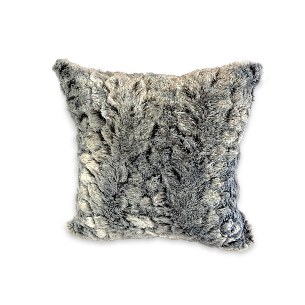 Dark grey fur pillow cheap