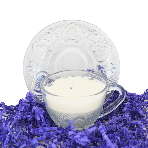 Teacup & Saucer Lavender Candle